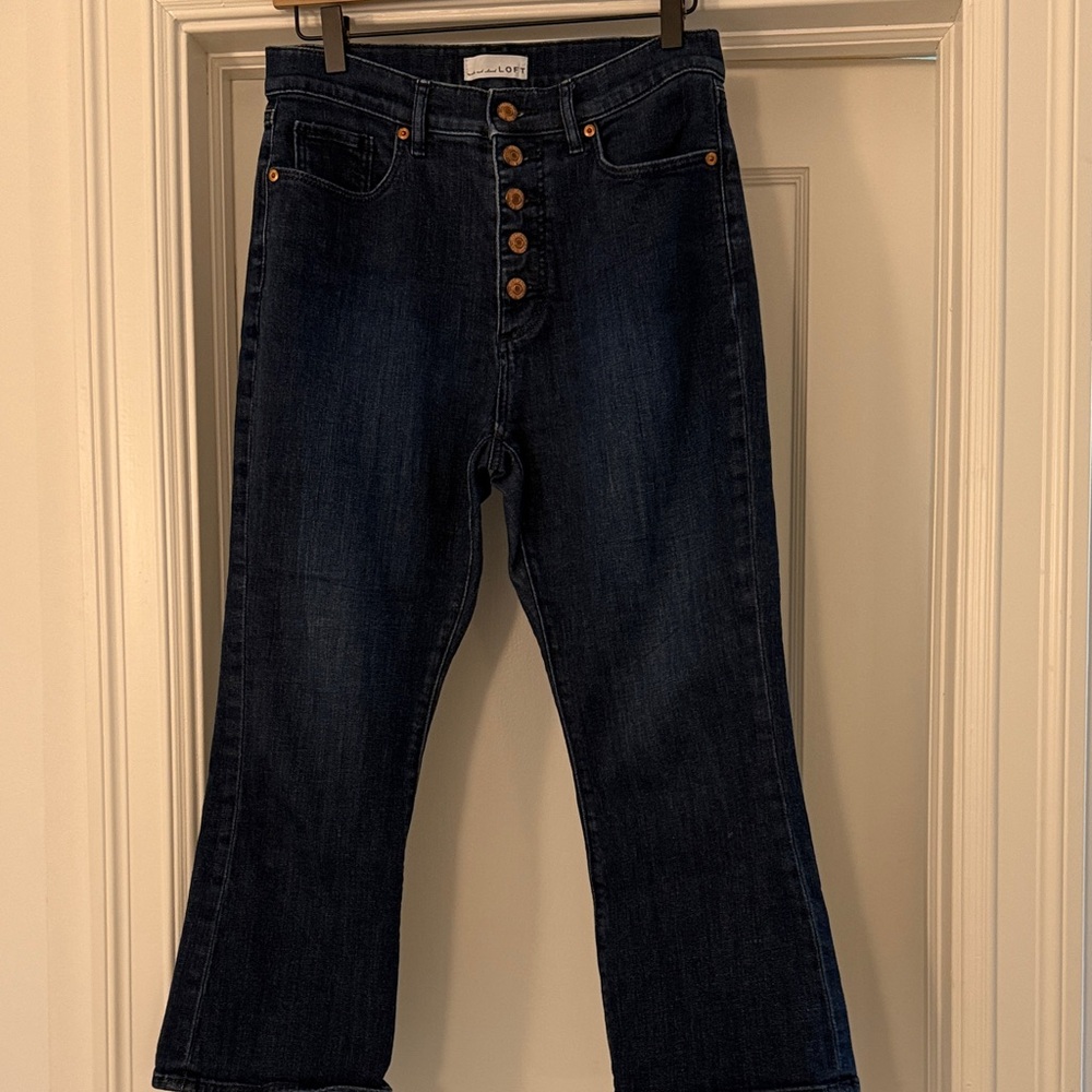 LOFT Kick Crop Dark Indigo Jeans
